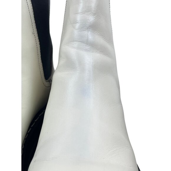 Marc Fisher Ivory White Leather/Textile Womens Chelsea Boots Size 7M - Picture 10 of 13